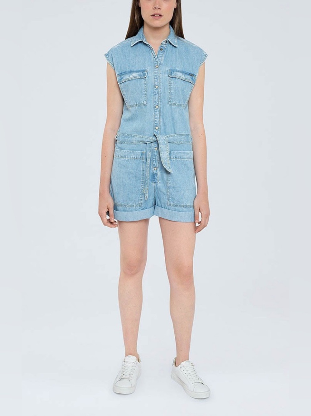 Pepe Jeans Light Blue Denim Romper